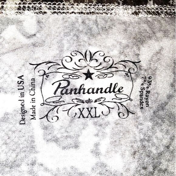 Panhandle NWT Brown & Cream Snakeskin Print On/Off Shoulder Blouse Plus Size XXL - Picture 7 of 10